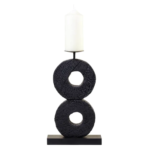 Fifty Five South Candle Holder Fidel Charred Black Large