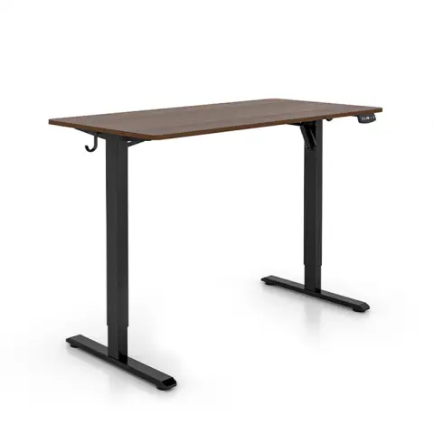 ochama Electric Standing Desk - Height Adjustable Desk, 70kg Load-bearing Capacity Sit Stand Desk, Instant Operation, Durable Steel Panel with Aluminum Alloy Rods - For Home/Office, Computer/Study/Working Desk - Walnut, 120*60 cm