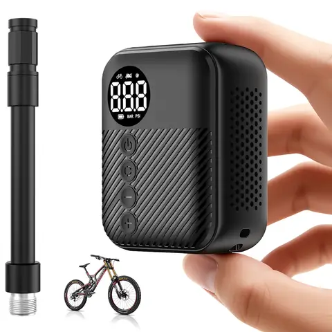 Carsun Mini Pocket-Sized Bike Air Pump: Rechargeable with Digital Gauge, 150PSI Fast Inflation