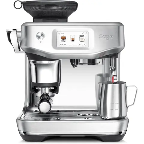 Sage the Barista Touch™ Impress with Cold Extraction, Manual Bean To Cup Coffee Machine, Impress™ Puck System, Brushed Stainless Steel - SES882BSS4GUK1 