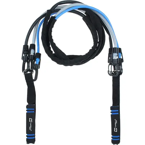 3-in-1 Widerstandsband - TPE - 120 cm - Einfach einstellbare Klammern zum Hinzufügen oder Entfernen von Bändern für die gewünschten Widerstandsebenen, Schaumgriffe, Ideal für Bizepscurls.