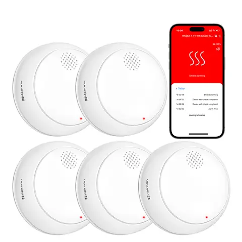 HEIMAN WLAN-/WLAN-Rauchmelder mit App und austauschbarer Batterie, 85 dB Alarm, Feueralarm mit Leiser-Taste, EN 14604-Standard, Smart-Feueralarm 85 dB (5)