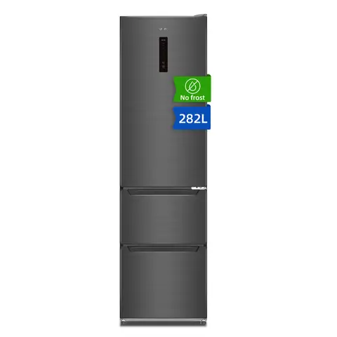 CHiQ - koel-vriescombinatie - 282 liter - NoFrost - inverter-compressor - LED-display - 37 dB - 3 deuren - energie-efficiëntie E - 12 jaar compressor garantie - CID282NEIBE