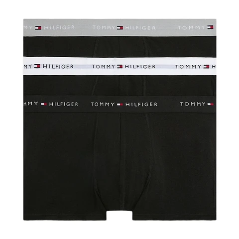 Tommy Hilfiger Herren 3er-Pack Trunks – Grau Meliert/Schwarz/Weiß – Größe M