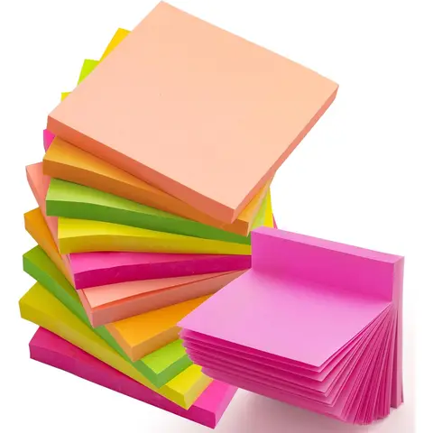 M&G Haftnotizen 3 x 3 Zoll, Selbstklebende Notizzettel in 5 Hellen Farben, Klebezettel für Büro, Zuhause und Notizbuch, 5 Blöcke, 80 Blatt pro Block, Insgesamt 400 Blatt