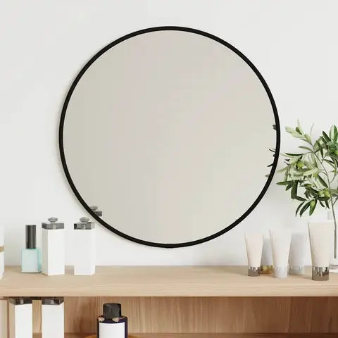 vidaXL Wandspiegel - Rond, 40 cm, Zwart