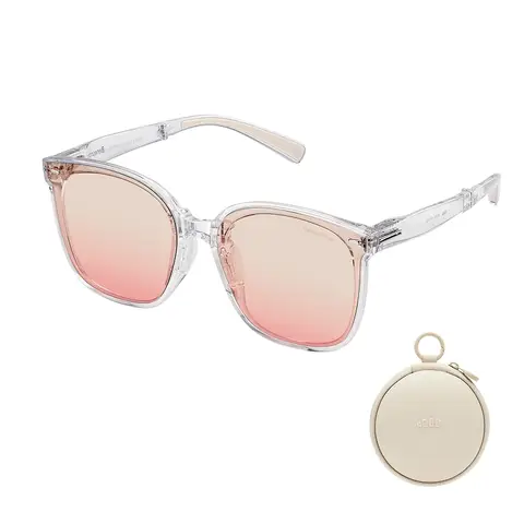 Beneunder FD421, Oversized Foldable Sunglasses, UV400 & Anti-Glare Lenses, Lightweight Blush Frame for Driving/Travel, Pink