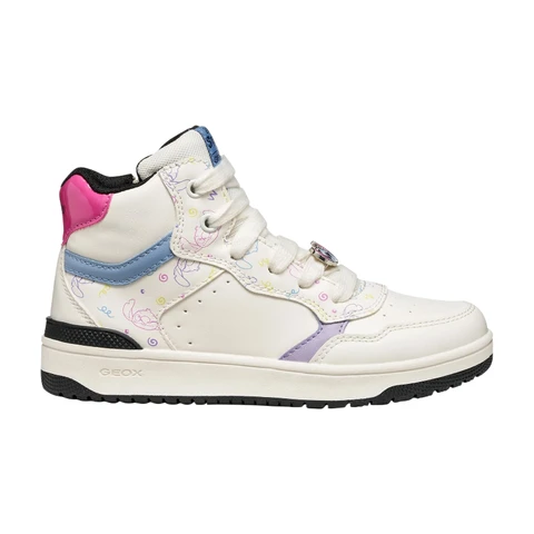 GEOX Washiba Junior High Sneaker Haut Femme Blanc/Multicolore
