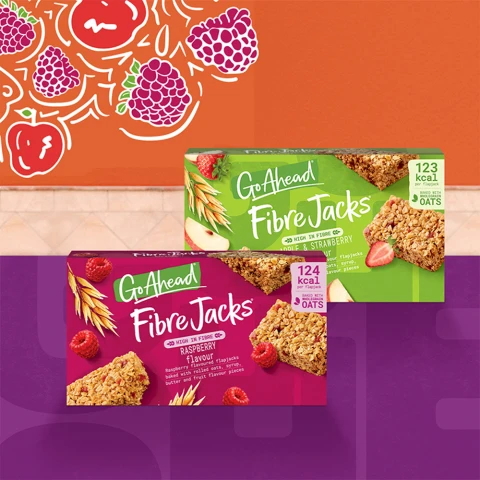 Go Ahead Fibrejacks Raspberry Snack Bars 4 x 33G