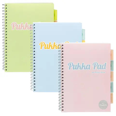 Pukka Pad A4 Pastel Project Book, Pack of 3