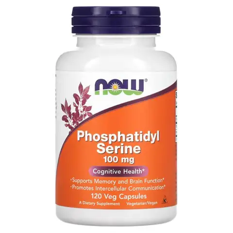 NOW Foods Phosphatidyl Serine Cognition 100mg Cognitive Support Capsules - 120 Vegan Capsules