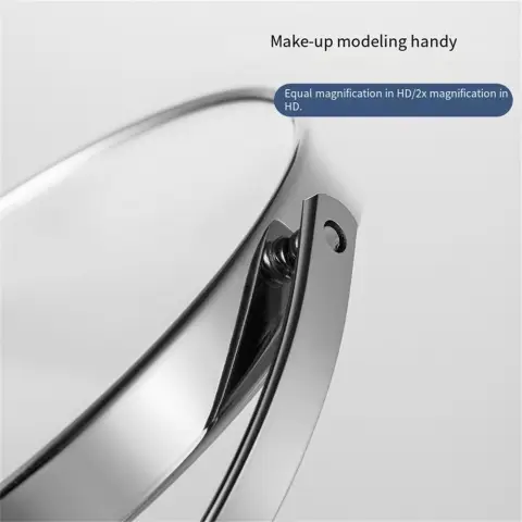 FaceOne Beauty Mirror Pedestal Round Silver