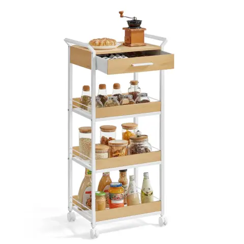 VASAGLE LRC049 Storage Cart, 46.2x30x96.1cm