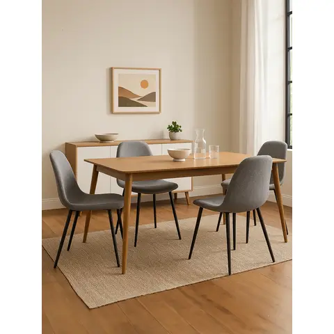 Interiors by Premier Dining Chair Salford Grey/Black 4pcs