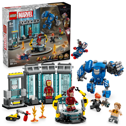LEGO Marvel 76315 Iron Mans Labor: Halle der Rüstungen