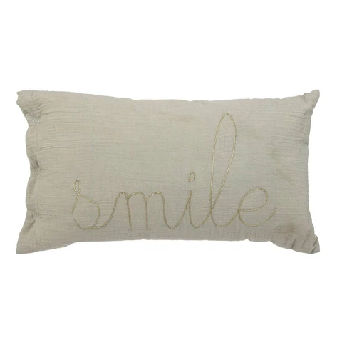 ATMOSPHERA Vert, rectangulaire, coussin en coton et en gaze