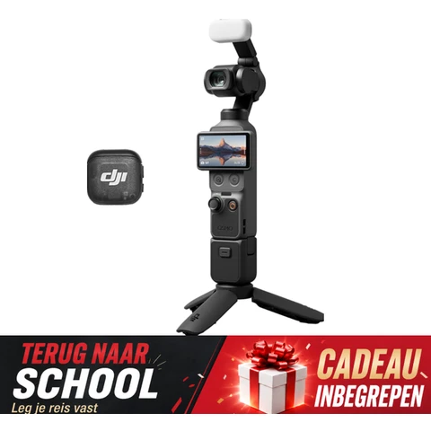 【Black Friday Vroege Deals】DJI Osmo Pocket 3 creatorset vlogcamera met 2,54 cm CMOS-sensor ondersteunt 4K/120fps video-opname met 3-assige gimbalstabilisatie, slimme tracking en snelle autofocus, inclusief microfoon voor heldere geluidsopname, draagbare camera speciaal voor fotografie