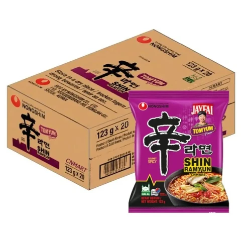 NongShim Shin Ramyun Tom Yum - Boîte de 20 nouilles instantanées de 123 g