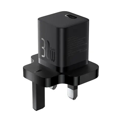 Baseus GaN5 Fast Charger(mini) 1C 30W UK Cluster Black