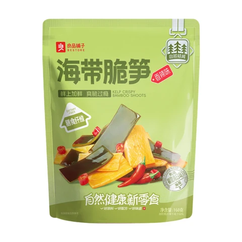 Bestore krokante bamboescheuten met zeewier en pittige smaak 160g/zak