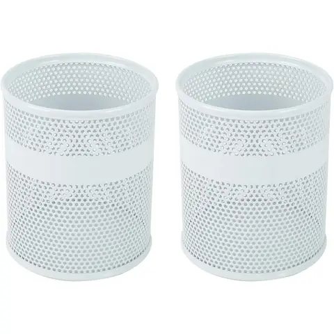 Mesh Pen Pot,Set of 2,White