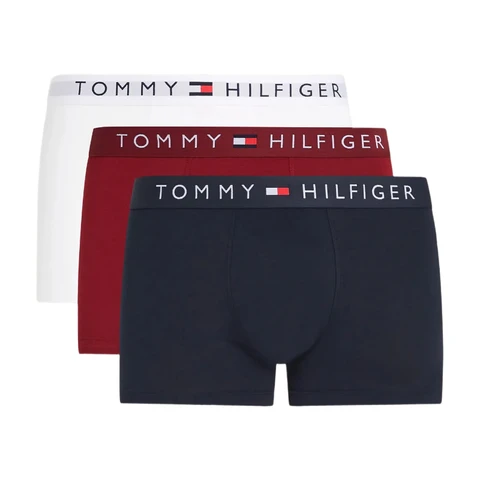 Tommy Hilfiger 3er-Pack Trunks TH Original Unterhosen - Des Sky/Weiß/Rouge S