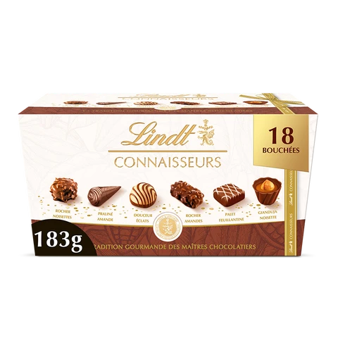 LINDT Connoisseurs Boîte Cadeau de Chocolats 183 g
