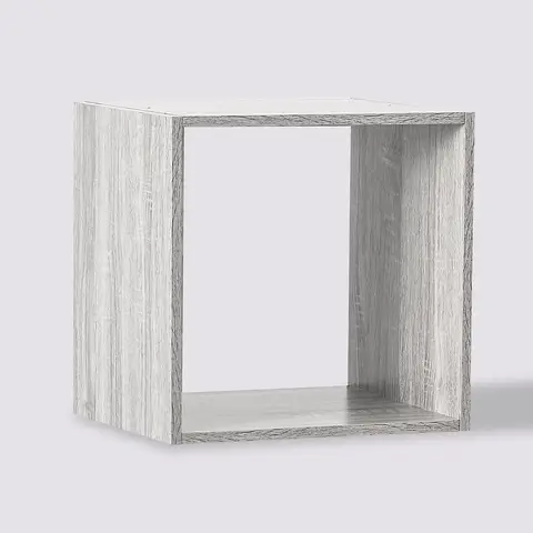 Houten Wandrek 1-vaks Mixgrijs