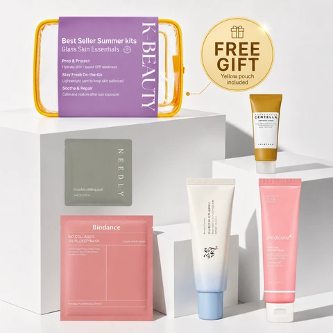 【Sommer-Angebot: 34 % sparen 】 K-Beauty Sommer-Bestseller-Glass Skin Set: Sonnenschutz + Gesichtsreiniger + Gesichtsmaske + Gesichtscreme + Tonerpads