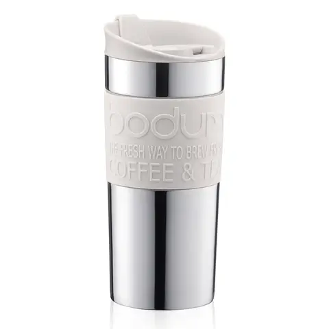 Bodum Vacuum Travel Mug 350ml - Silver & White