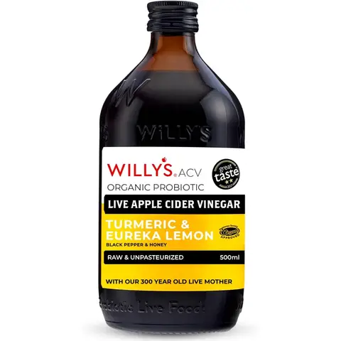 Willy's Organic Apple Cider Vinegar Turmeric & Eureka Lemon Joint Support Liquid Flavour - 500ml