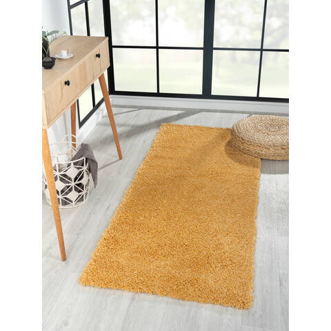My Flair Teppich "My Shaggy" rechteckig goldgelb 200 x 80 cm