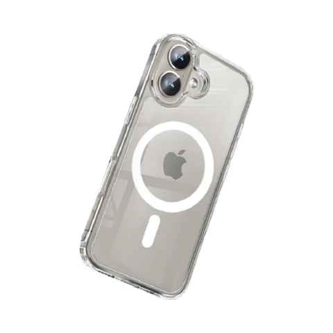 J.Zao Magnetische case met MagSafe, geschikt voor iPhone16Plus, volledige bescherming voor iPhone16 Plus scherm en camera, ultradun, anti-vergelend, transparant