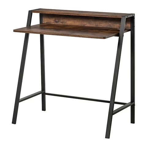 Homcom Desk Writing Rustic Brown/White