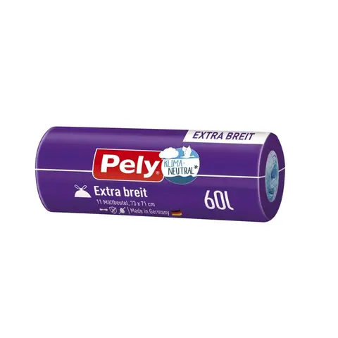 Pely Zugband-Beutel Extra-breit 60l Anti-Geruch 11 St