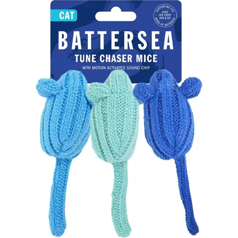 Rosewood Battersea Tune Chaser Blue Mice Cat Toy - Catnip Infused