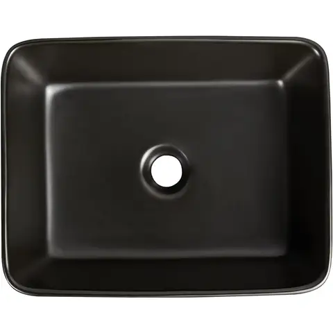 DeerValley Bathroom Sink Basin, Rectangular Bathroom Vessel Basin, Ceramic Cloakroom Hand Wash Basin for Bathroom 47.5 x 37.5 x 13cm