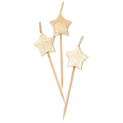 Unique Candles, Gold Star Picks, 6 pack