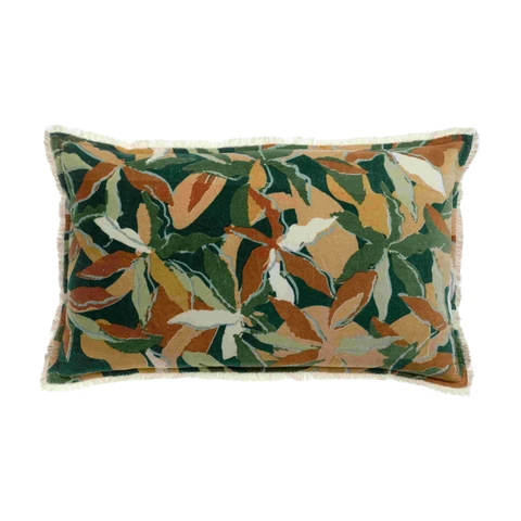 Vivaraise Alina Coussin imprimé pétrole - 40 x 65 cm