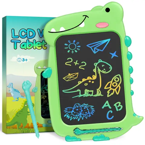CHEERFUN 10 Zoll LCD-Tablet im grünen Dinosaurier-Design, Geschenk für 3–8 Jahre – sicher, löschbar, perfekt als Geburtstags- oder Weihnachtsgeschenk