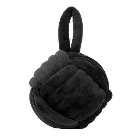 Furn Door Stop Knot Velvet Black
