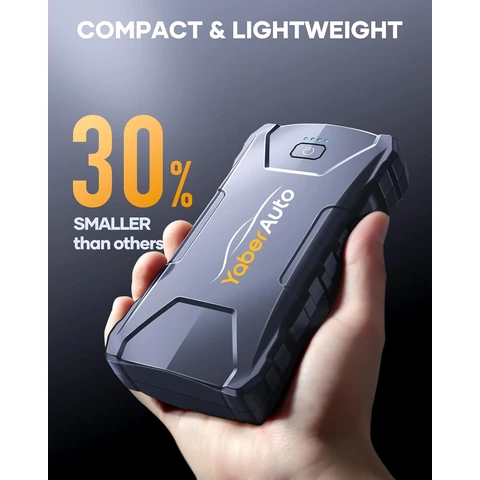 YaberAuto YA80 Jump Starter Power Pack, 13800mAh Portable Car Battery Booster for 5.5L Diesel or 7L Petrol Engines, Car Jump Starter Power Bank with Jump Leads, LED Flashlight, USB C Input