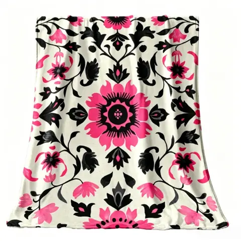 Floral Pattern Plush Throw Heritage Jacquard Premium Jacquard Weave Blanket – Premium Artistic Style 50inch×60inch