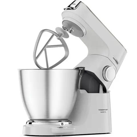 Kenwood Küchenmaschine Titanium Chef Baker XL (KVL65.001WH) mit integrierter Waage & 7l Rührschüssel , 1200W, inkl. 3tlg. Patisserie Set, weiß