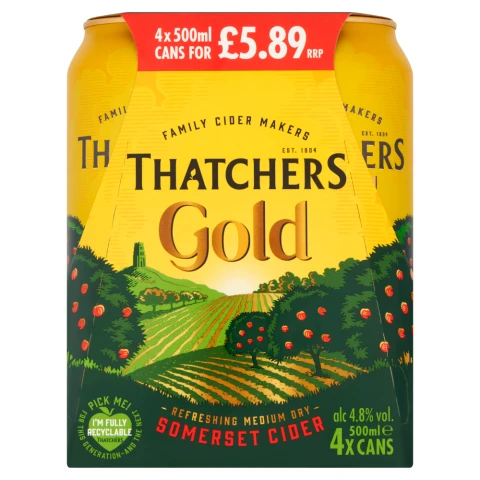 Thatchers Gold Cider 4Pk 4X500ML