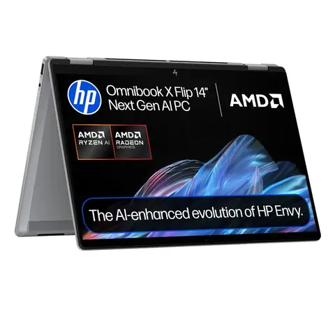 HP 14-fk0004na OmniBook X Flip Ryzen AI 5 340 (6C) 50 NPU TOPs 16GB LPDDR5X 7500 on-board 512GB PCIe Gen4 Value