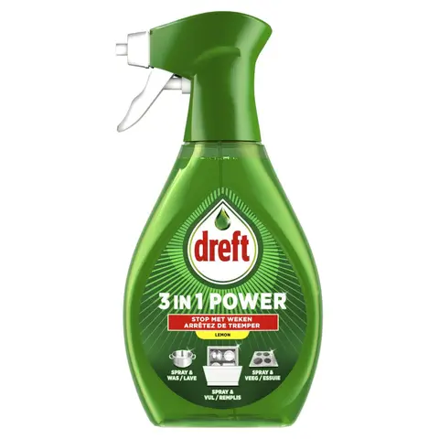 Dreft 3in1 Power Spray , Vaat en Keuken, Vetverwijderaar, Citroen, 500 ML