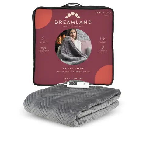 Dreamland Hurry Home Warming Throw-Grey 160X120cm