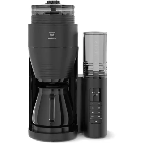Melitta AromaFresh Glas Pro Kaffeemaschine 1030-01 mit integriertem Mahlwerk, schwarz​