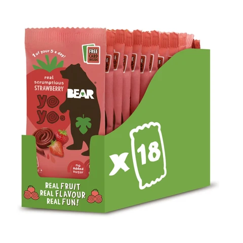 BEAR - Strawberry Fruit Yoyos - 18 x 20g